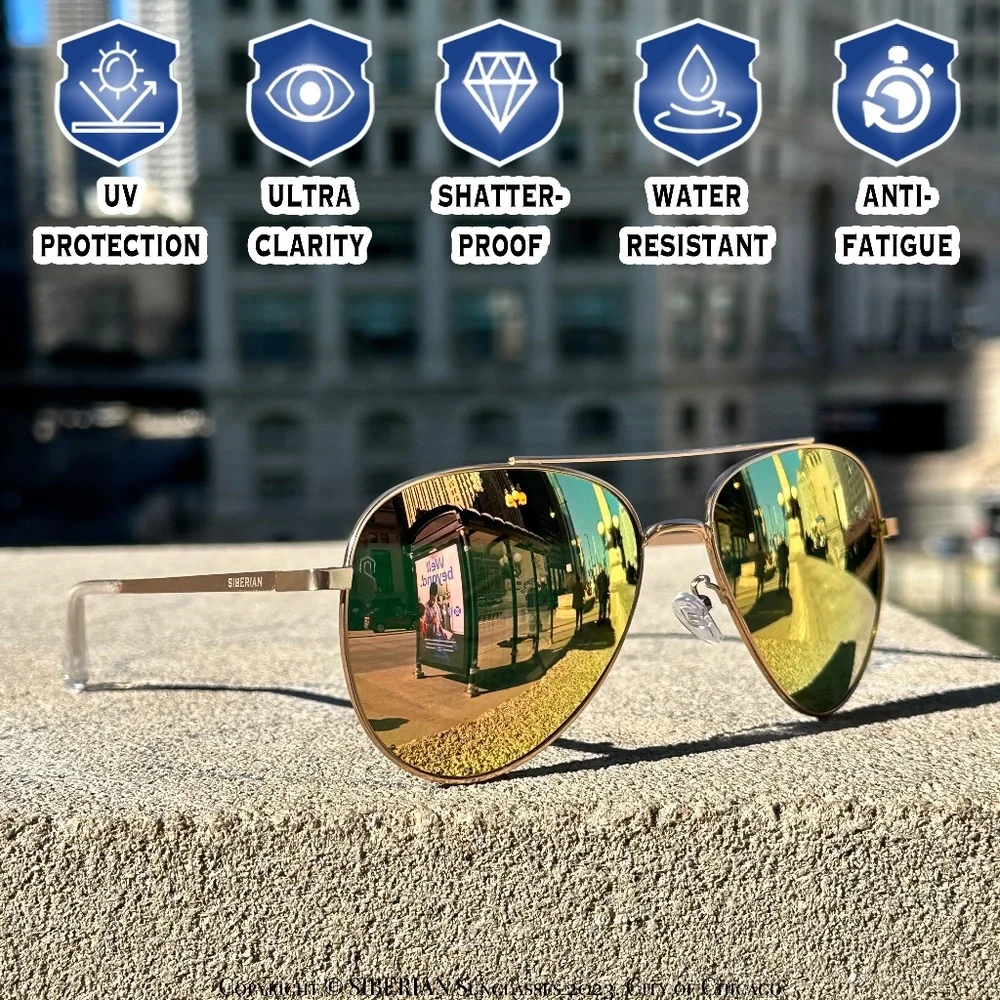 🇺🇸100% Real Glass lenses COPPER Flash ROSE GOLD Pilot Aviator 60mm Standard